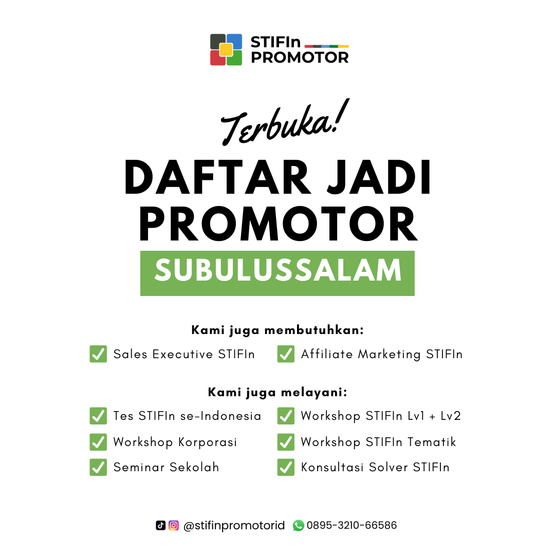Daftar Promotor STIFIn Subulussalam – Aceh
