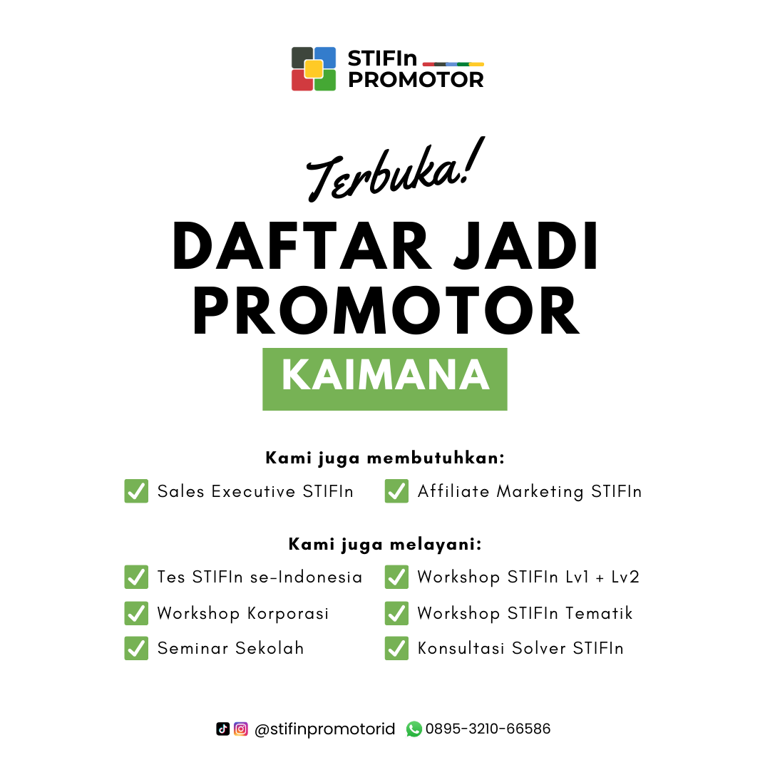 Daftar Promotor STIFIn Kaimana – Papua Barat