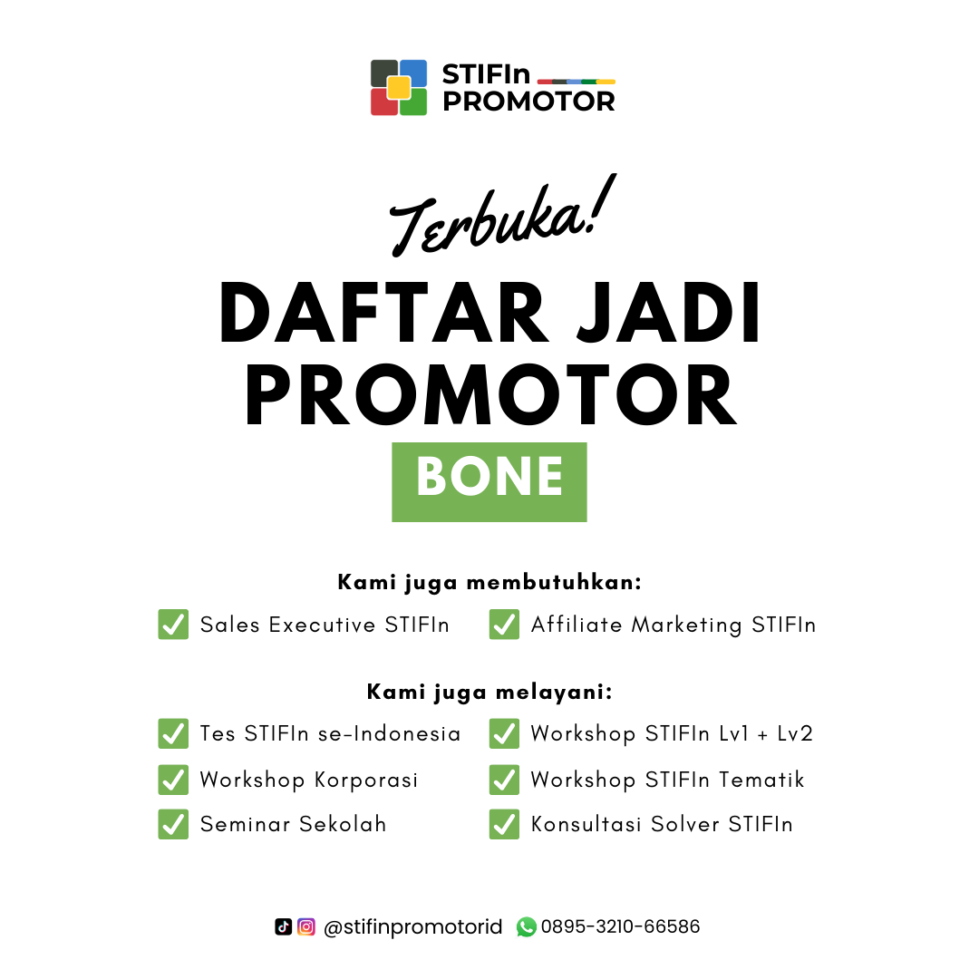 Daftar Promotor STIFIn Bone – Sulawesi Selatan