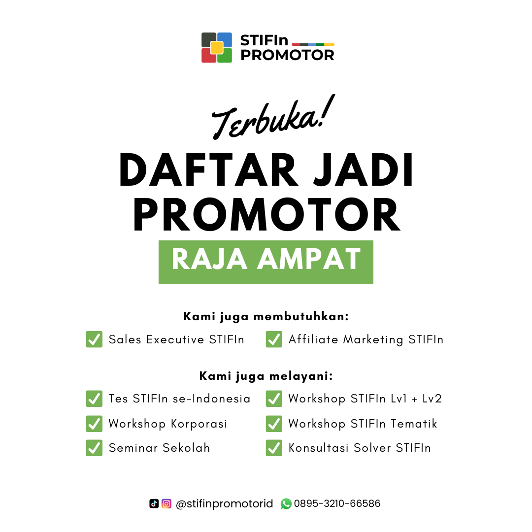 Daftar Promotor STIFIn Raja Ampat – Papua Barat