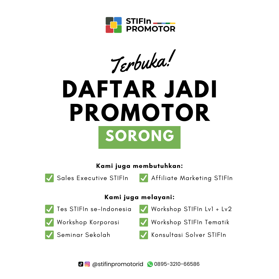 Daftar Promotor STIFIn Sorong – Papua Barat